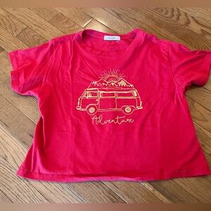 Women’s Circlex brand crop top , red , “adventure “ . Size medium